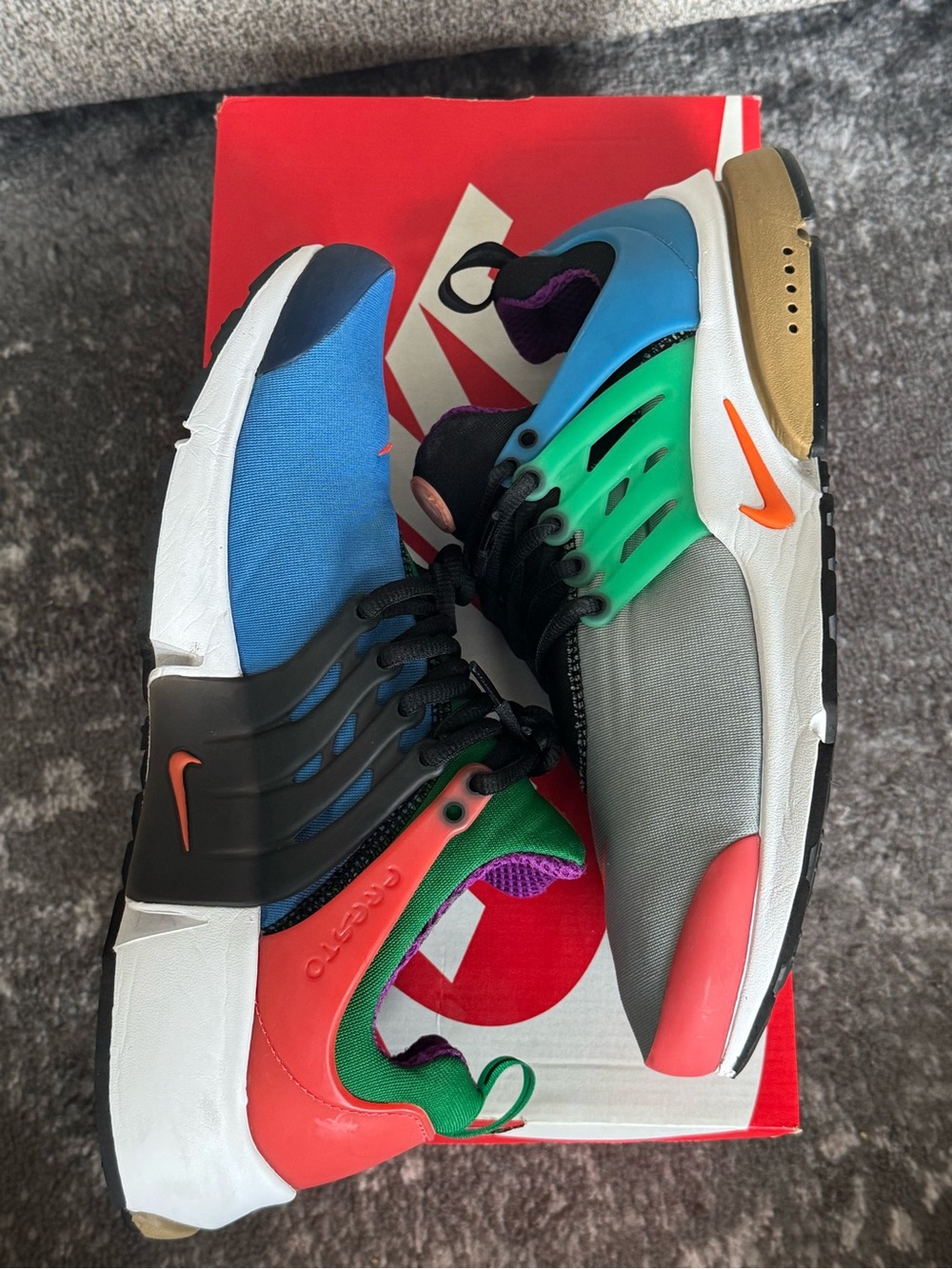 Nike Men’s Multicolor Athletic Sneakers - Blue, Green, Red, Gray